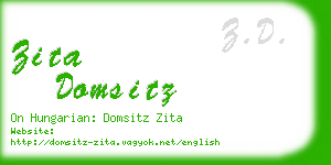 zita domsitz business card